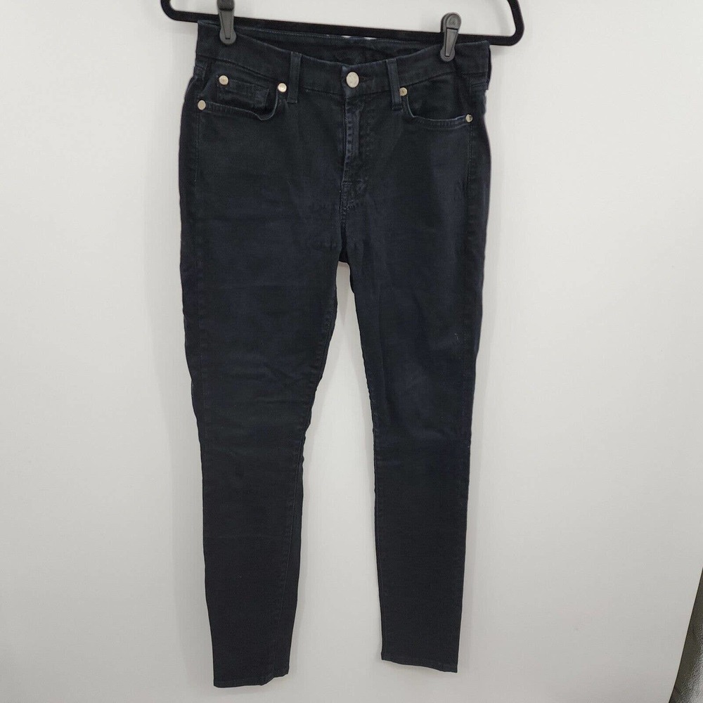 7 For All Mankind Jeans Womans Size 28 Black Denim Stretchy Mid Rise USA